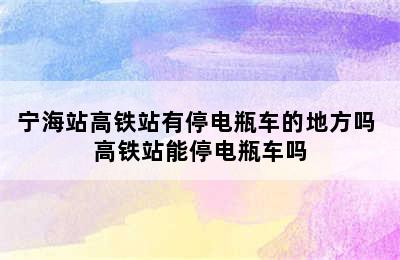 宁海站高铁站有停电瓶车的地方吗 高铁站能停电瓶车吗